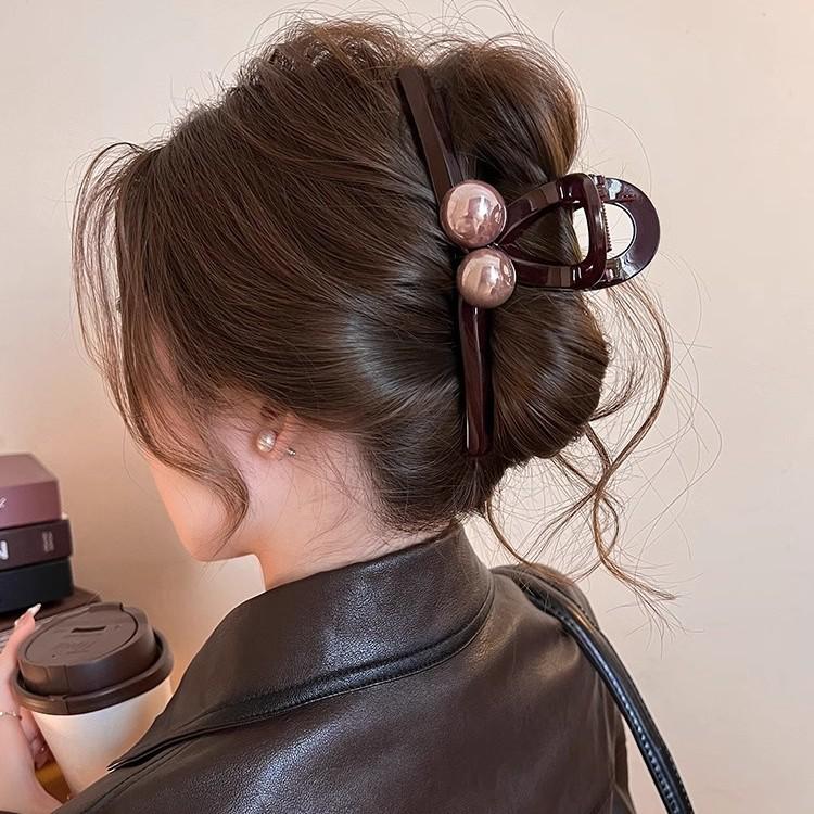 Meillard Luxus Perlen Haarspange für Damen, Große Volumen Hochsteckfrisur Haarklammer