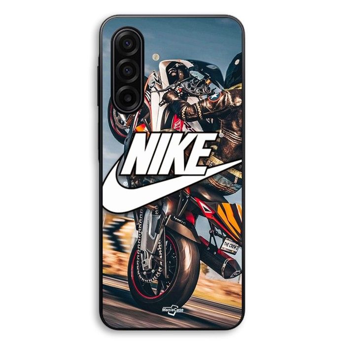 Hülle Für Samsung Galaxy A17 nike logo weiß Motorradrad Maniacase schwarz