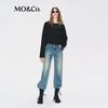 MO&Co. Women's British Style Loose Fit Round Neck Sweater