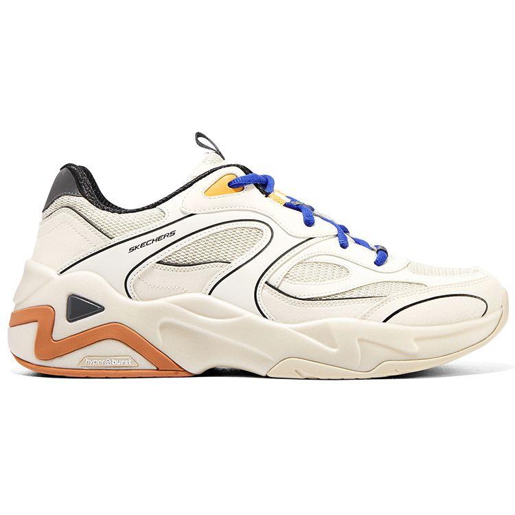 Skechers DLites Hyper Burst Low Top Dad Shoes Men sneakers White Black Orange 232425-NTMT