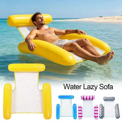 Portable Inflatable Water Hammock with Backrest Floating Lounger New Floating Bed  Pool Activity