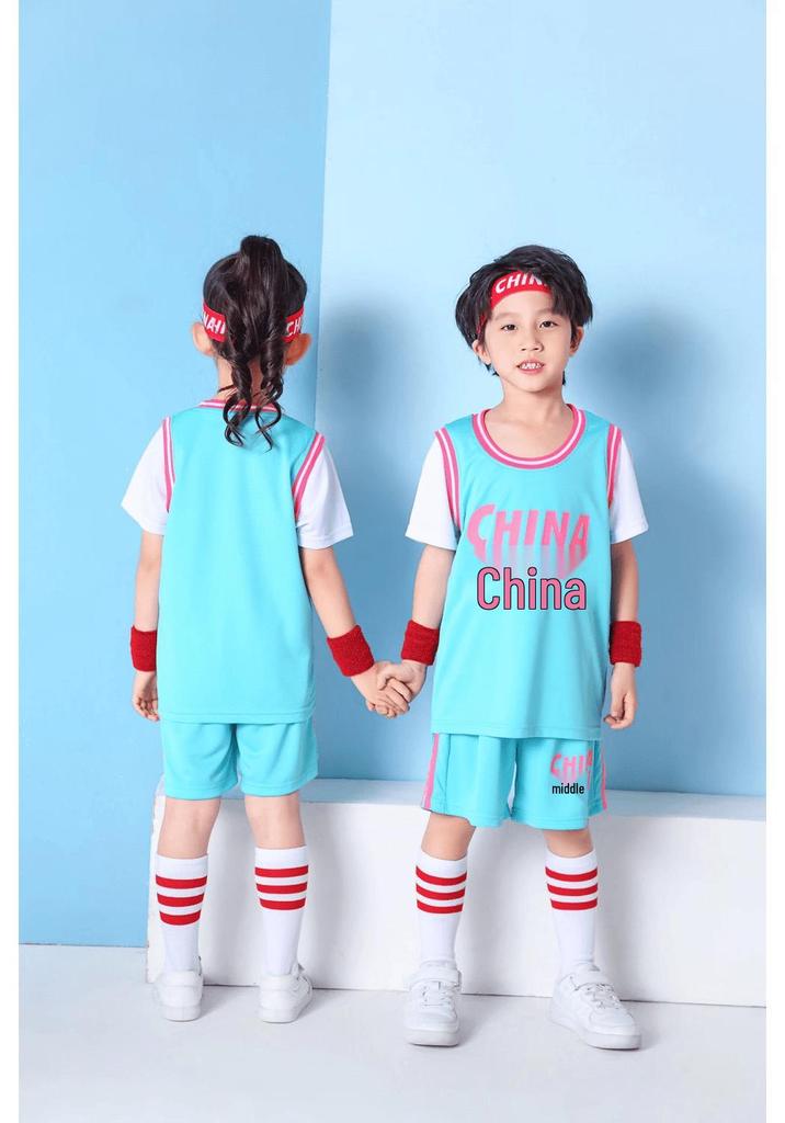 Children's Fake Two-Piece Basketball Uniform Set - Unisex Competition Jersey & Jump Rope for Sports Performance and Training.