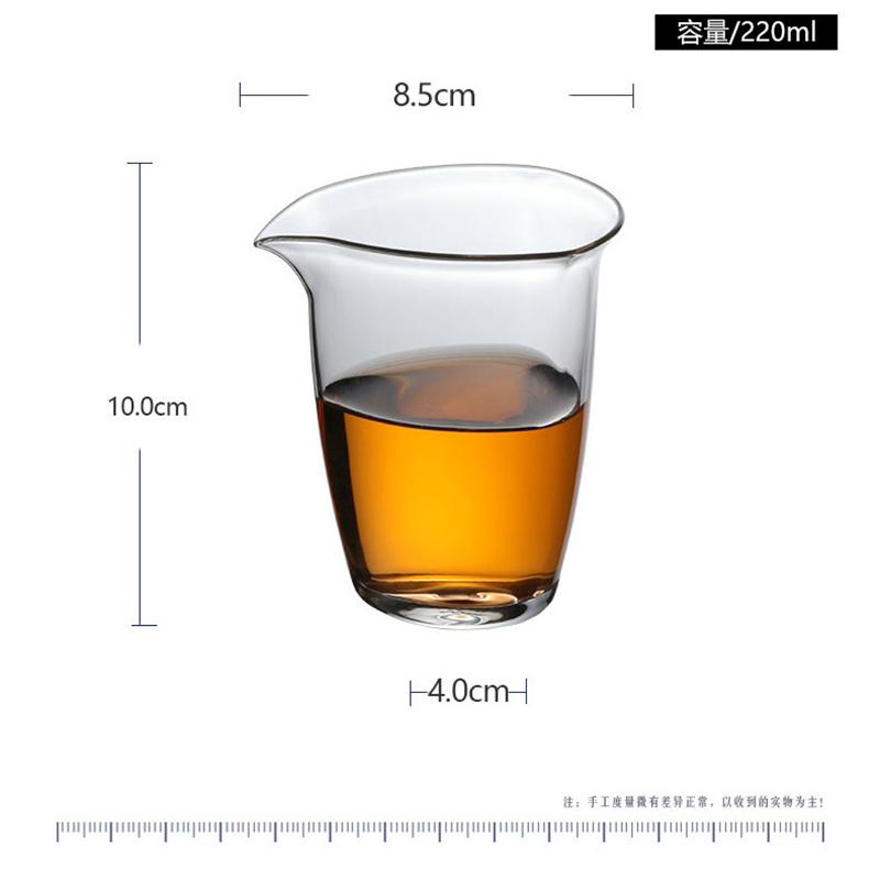 

200ml Square Hammer Striped Glass Tea Pitcher Fair Cup Heat-resistant Chahai Tea Cup Tea Dispenser Kung Fu Tea Set Accessories 220ml зелёный