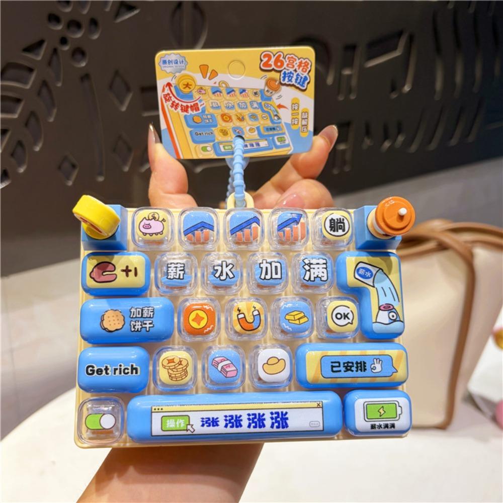 26-key Stress Relief Decompression Toy Clear Key Sounds Keyboard Toy Press Button Toy  Bag Pendant