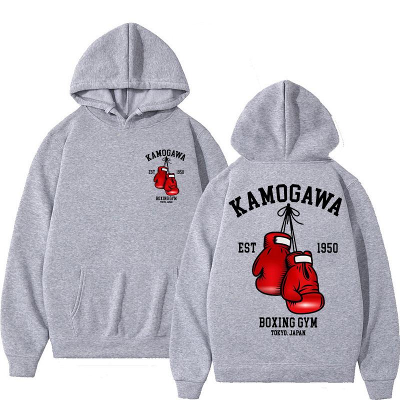 Anime Hajime No Ippo Kamogawa Boxing Gym Hoodie Trend Manga Makunouchi KGB Vintage Long Sleeve Loose Sweatshirt