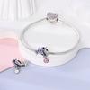 Charms Platablue And Pink Butterfly Flower Pendants Fit Originalbracelets Charms For Women Jewelry Diy Making Gifts