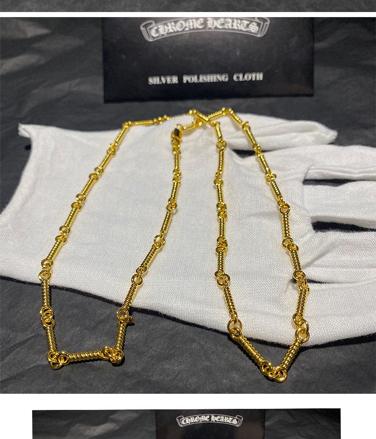 Chrome Hearts Twisted Sterling Silver Choker: Gold & Silver Collarbone Necklace for Men & Women - Ideal Couple's Birthday Gift