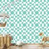 Wallpaper Casual Checkerboard White, Sea Blue and Mint 50x1000