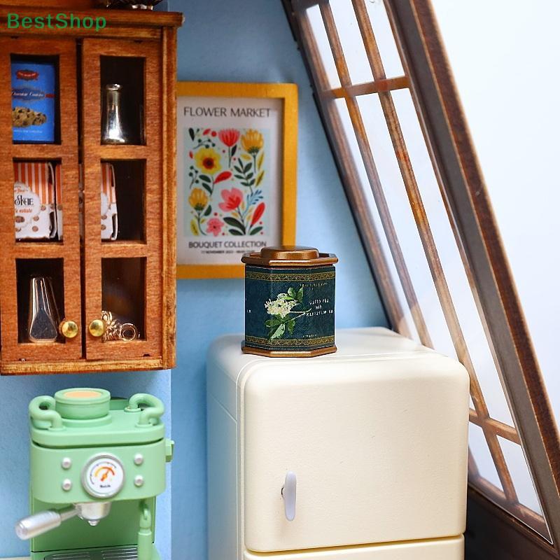 1:12 Doll House Coffee Can Tea Can Simulation Mini Dollhouse European-Style Tea Canister Ornament Toy Model