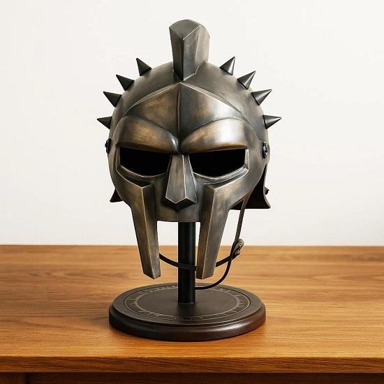 Gladiator Helmet Replica Greek Roman Warrior Armor for Cosplay, LARP and Display Steel Medieval Viking Halloween Gift