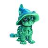 3D Printed Wizard Cat Articulated Cat Ornament with Detachable Wizard Hat Interactive Desktop Pet Stress Relief Toy for Home Office Decoration