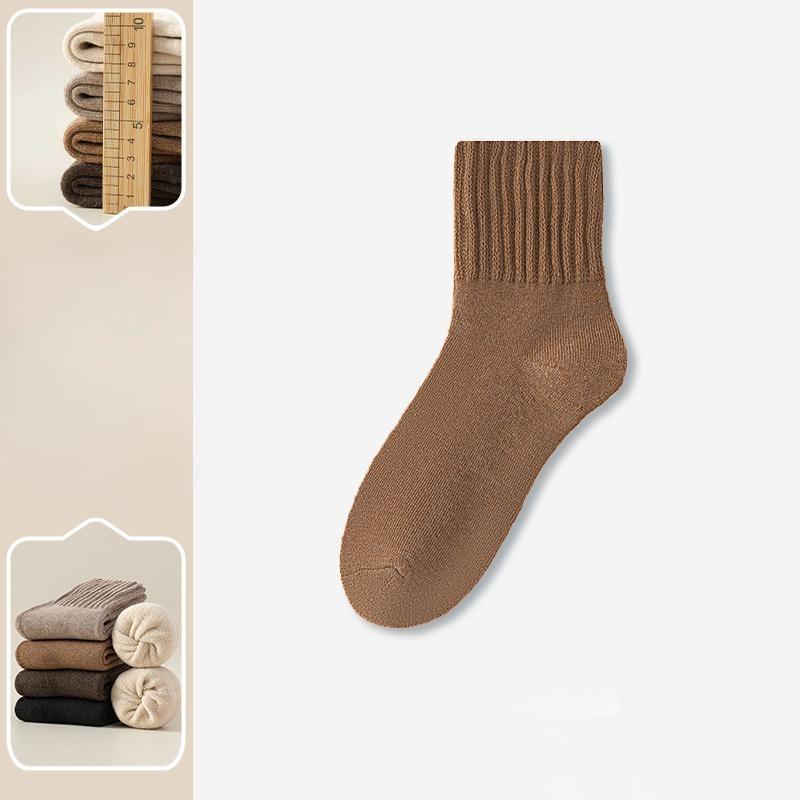 

Fall/Winter Cotton Mid-calf Socks, Winter Warm Mid-calf Socks, Heat-generating Thick Socks, Wool Ring Socks, Floor Socks 1 pair
