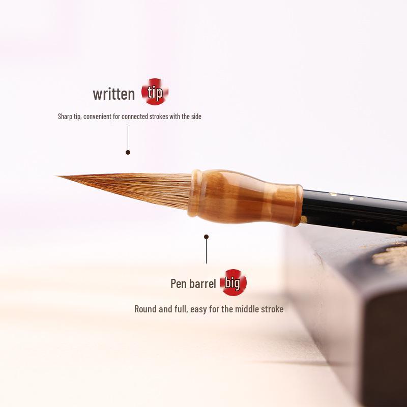 Wangshu Fuguang Wolf Hair Calligraphy Brush for Small Regular, Running, and Clerical Script Practice