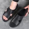 Extra Large Size Men's Shoes New Leather Summer Boys Cool Slippers Casual Beach Shoes Men's Outer Sandals