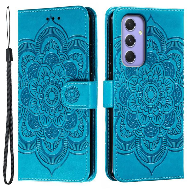 For Samsung Galaxy A55 5G Case PU Leather Mandala Imprinted Design Wallet Phone Cover
