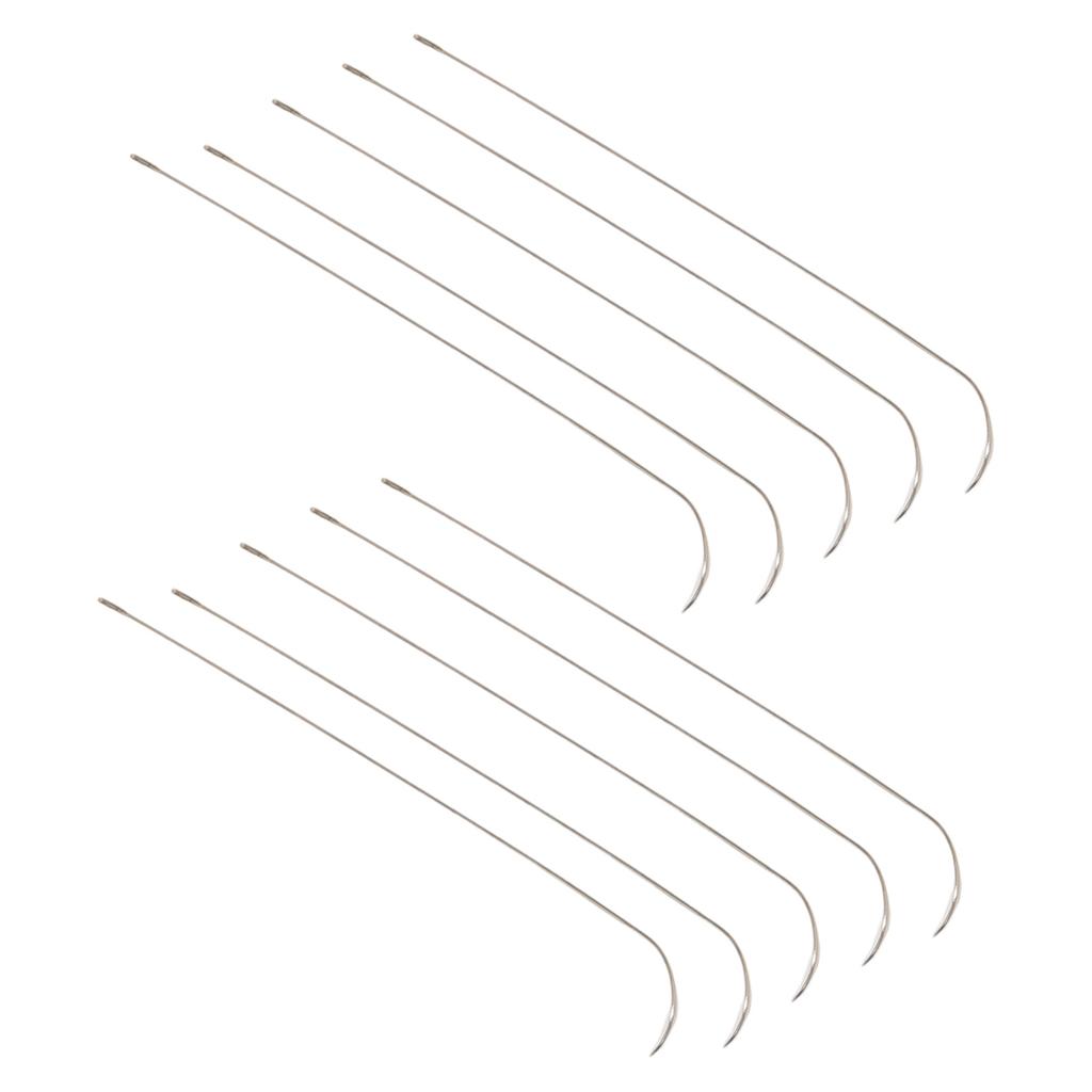 10 szt. Ulepszone igły do koralików z haczykiem do tworzenia biżuterii z drobnych koralików Seed Beads, gładkie nawlekanie, antypoślizgowy uchwyt