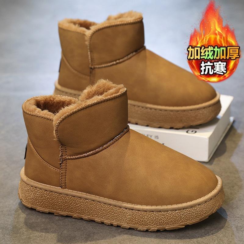 Snow Boots Winter Warm Piled Thickened Short Boots Platform Bread Shoes Cold Resistant High Top Cotton Shoes