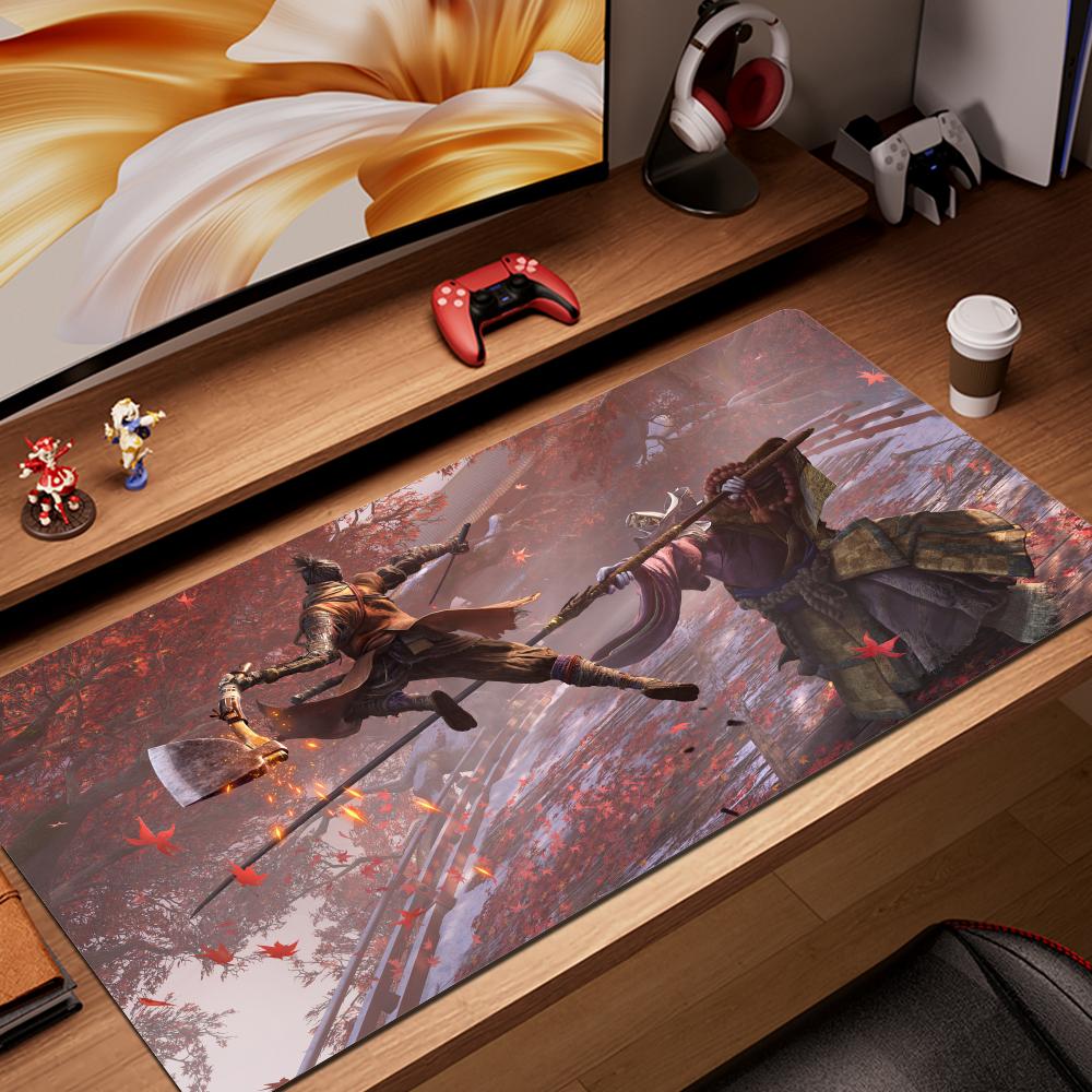 Shadows Die Twice Computermousepad Sekiro Gaming-Mauspad Groß 900x400 Mauspads Gamer XXL Teppich PC-Schreibtischmatte Tastaturteppich