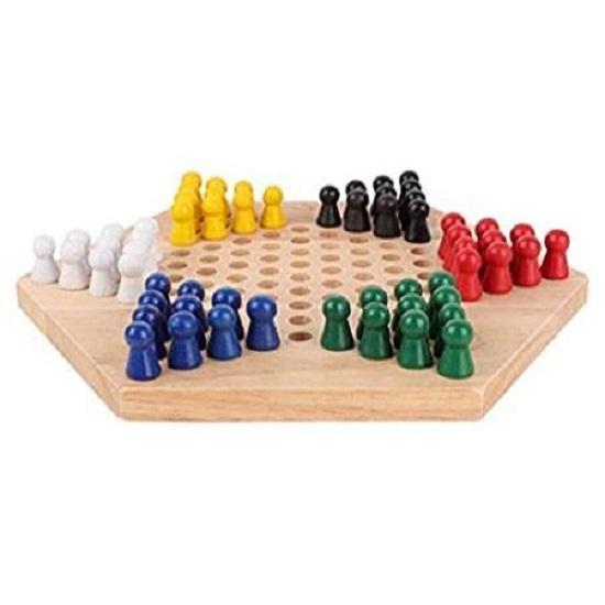 Superbra familje-kontorsspel för vuxna och barn | Picknickleksaker 3+ år (Sexhörning) (Litet Damspel)