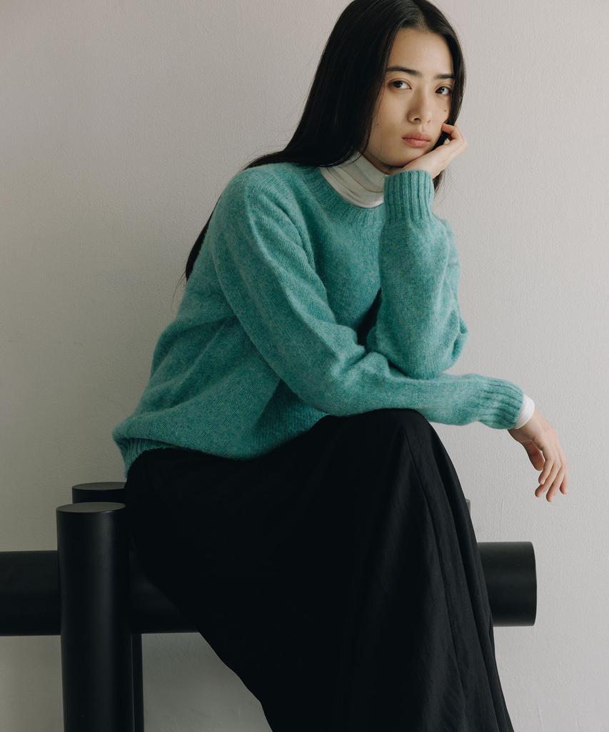 BLANKROOM Shaggy Dog Crew Neck_Marble Gemstone