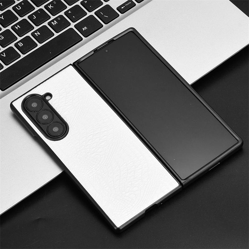 Samsung Galaxy Z Fold 7 Half-Edge Crocodile Leather Case