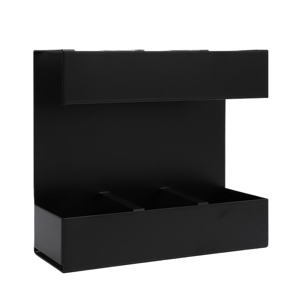 Straw Organizer 3 Compartment Iron Straw Chopstick Storage Kitchen Utensil Holder with Bottom Drain for Countertop