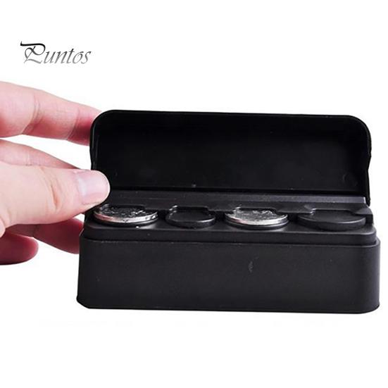 Coin Box Storage Simple Design Portable Plastic Black for Car