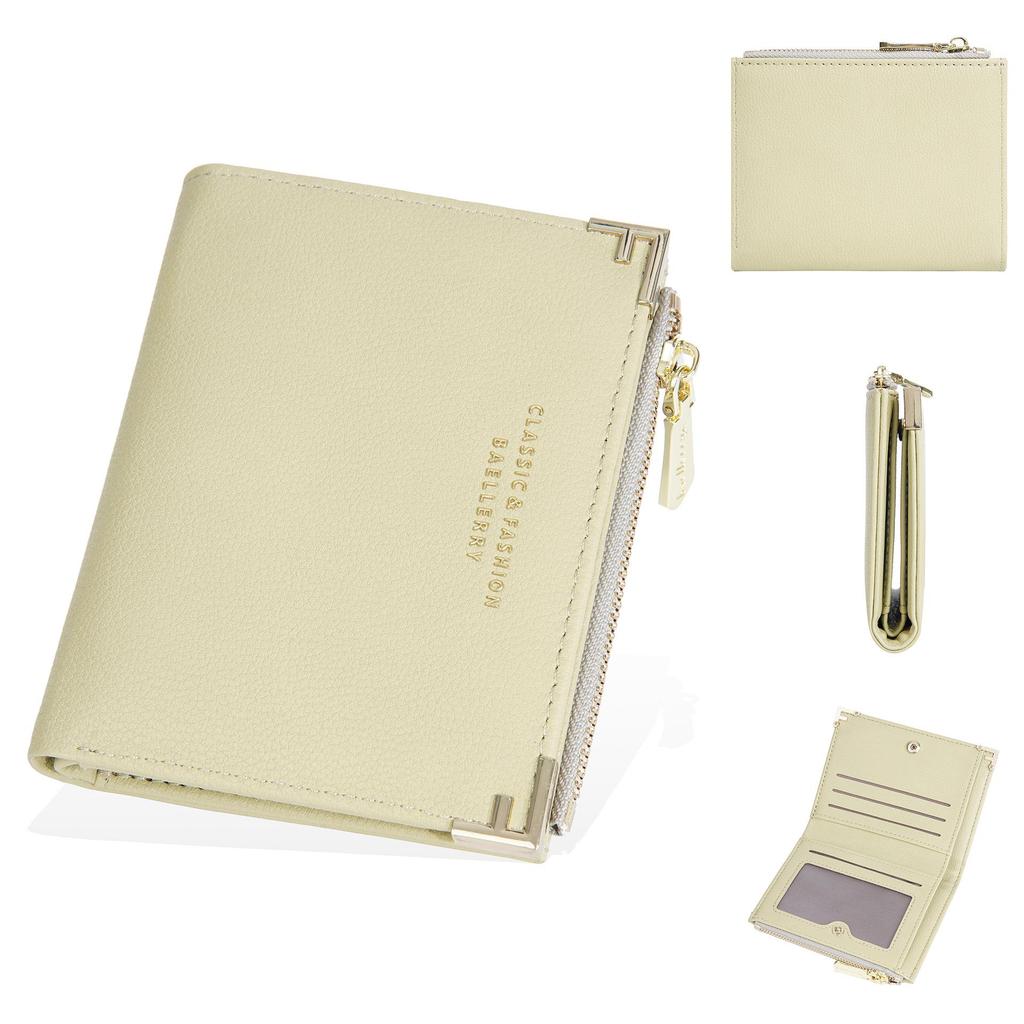 Women's Baellerry Bifold Wallet: Stylish Short Wallet with Zipper Coin Purse & Buckle