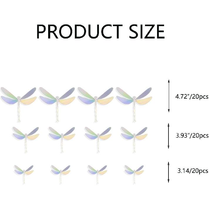 60 Pieces 3D Dragonfly Wall Art Decor Stickers Silver Dragonfly Wall Decoration Window Wall Decals Stickers for Party/Doors/Bedroom Living
