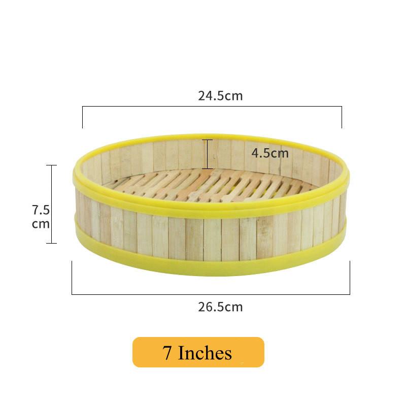 Vaporiera in bambù naturale multi-dimensione per ravioli con coperchio Griglia per la cottura a vapore domestica Cesto per riso Dim Sum Accessori per la cucina