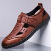 Summer Men's Sandals Outside Wear Soft Bottom Man Sandals Breathable Perforated Men's Leather Shoes Casual Men's Leather Sandals