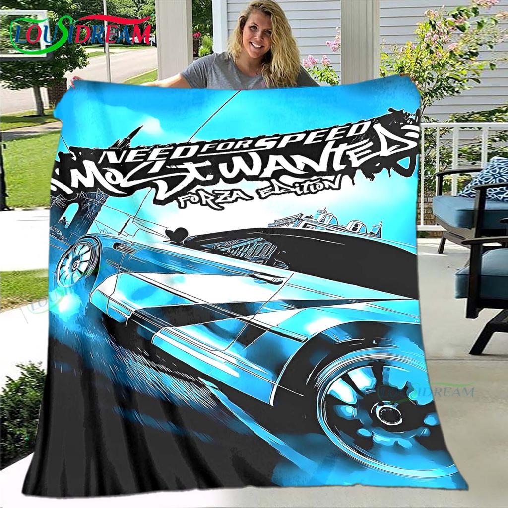 Cartoon N-Need for Speed Print Blanket,Flannel Throw Blanket for Bed Sofa Picnic Office Hiking Leisure Nap N-NFS Birthday Gift