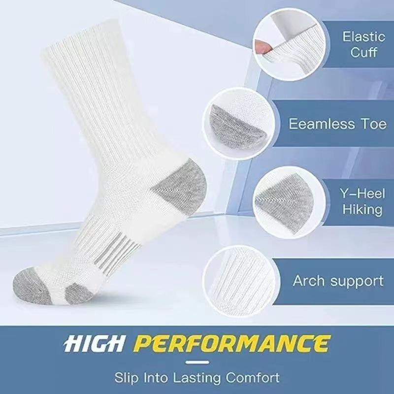 Plus Size Men's Spring and Summer Color Matching Rubber Band Basketball Sports Tall Cotton Socks