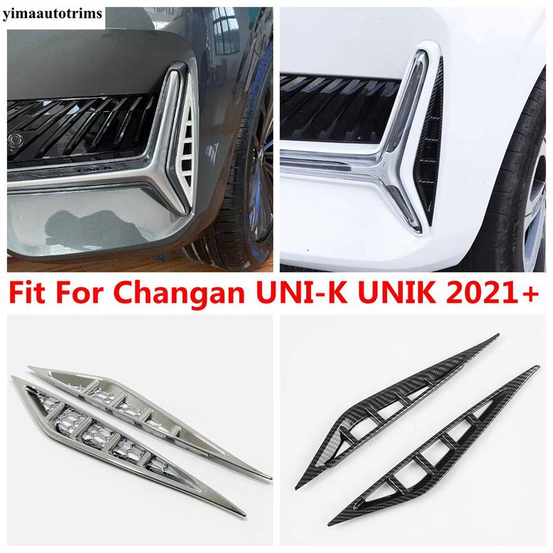 Car Front Fog Lights Lamps Frame Eyebrow Eyelid Strip Decoration Cover Trim ABS Accessories For Changan UNI-K UNIK - 2024