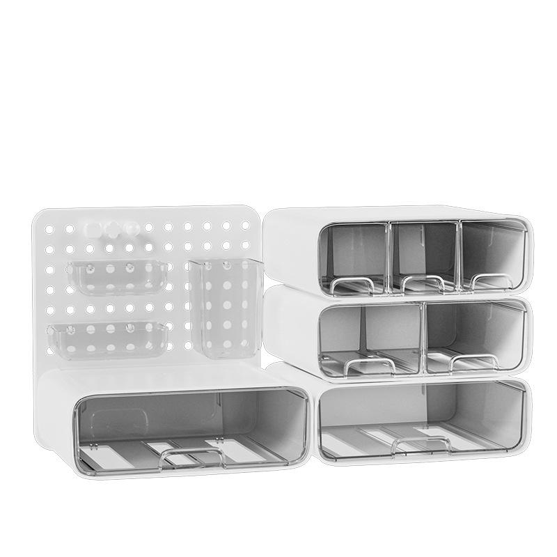 Customizable DIY Pegboard Desk Organizer Storage Box for Students