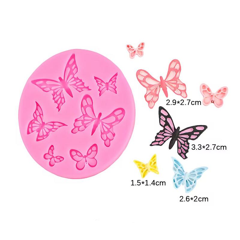 Flower Leaf Butterfly Silicone Mold for Fondant Chocolate Cake Decorations - DIY Baking Tools Polymer Clay Candy Molds