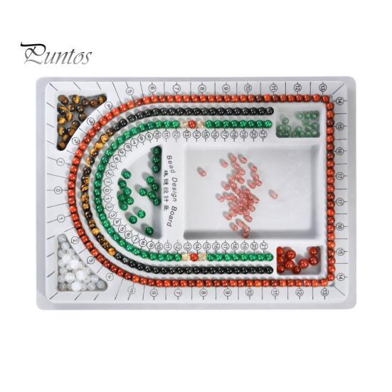 Non-slip Beading Board Bead Design DIY Jewelry Making Tray Flocked Organizer Tool for Necklace And Bracelet Beads Sorting Stringing Multi-groove