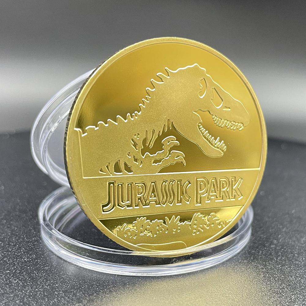 Dinosaur Jurassic Park Gold Coin Collectibles United States Fossil Challenge Coin Movie Souvenir Home Decoration