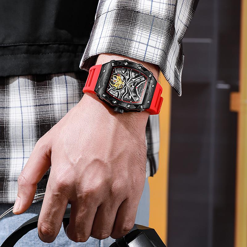 Richard Skeleton Barrel-Shaped Luminous Waterproof Men's Sports Watch