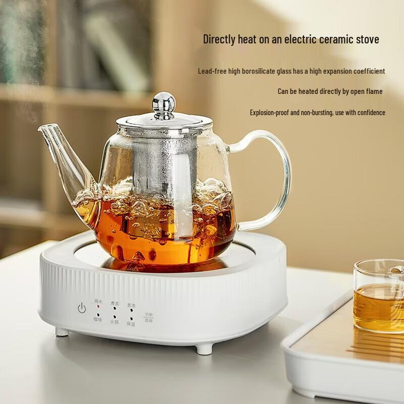 YIHUTEA Glass Steaming & Brewing Tea Pot