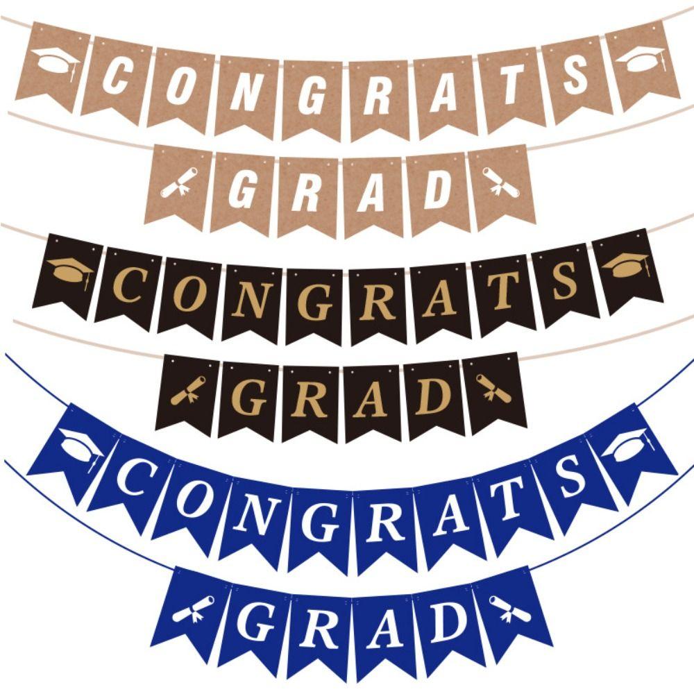 Creative Graduation Banner Garland Reusable Graduation Party Hanging Decorations  Wall Decor