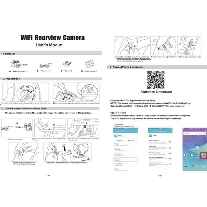 150° Wifi Wireless Cameră Retrovizoare Auto Cameră de Rezervă Marșarier Dispozitiv de Monitorizare