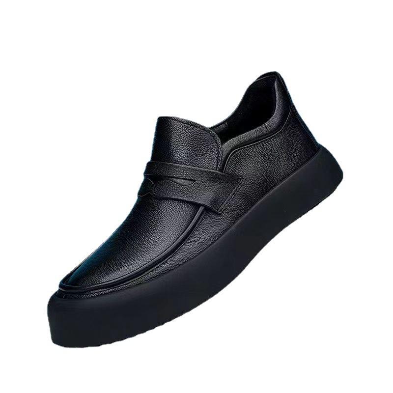 Shoes Men's Autumn Leather Versatile Trend Foot Casual Leather Shoes Men's Doudou Shoes One Pedal Lazy Loafers
