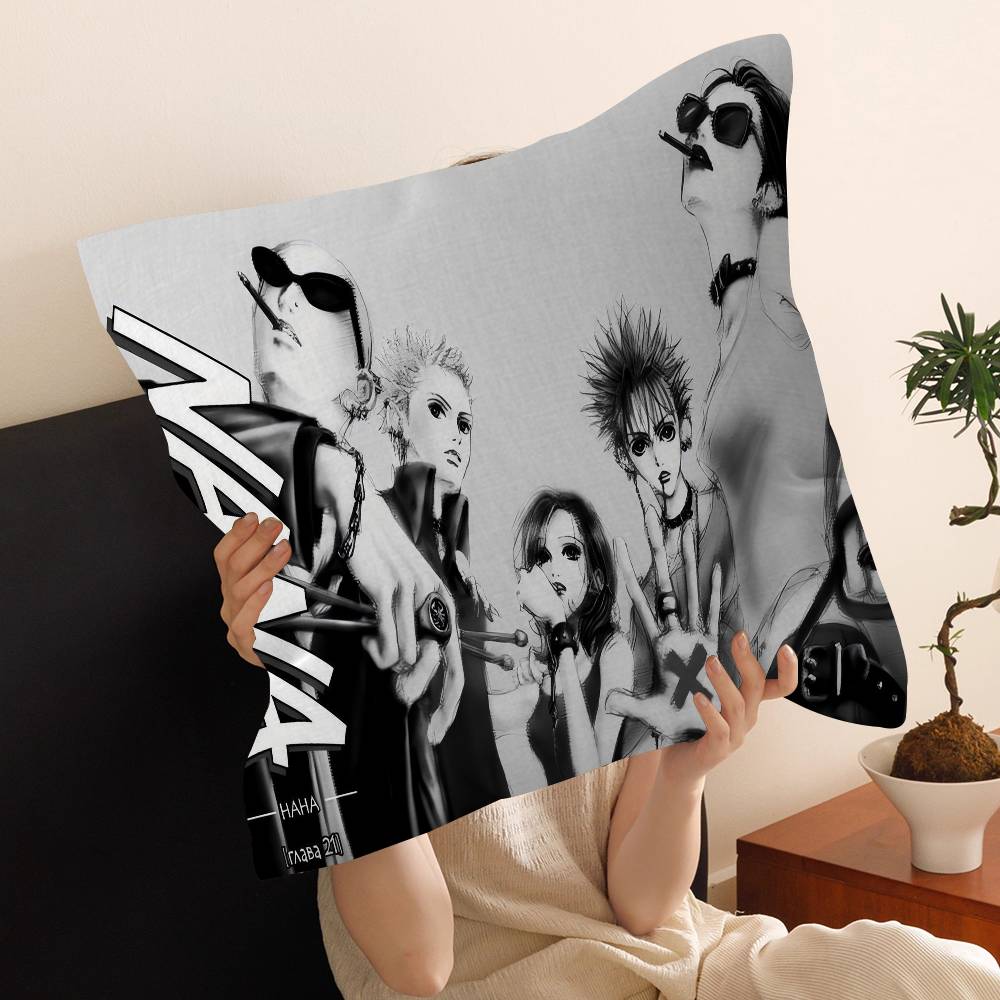 Anime N-NANA Black and White Comics Pillow Cover Sofa Cushion Cover Home Room Decoration Children Gift