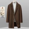 SNOWFLYING Men's Double-Sided Wool Blend Mid-Length Overcoat