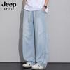 JEEP SPIRIT Men's Summer Loose Straight Wide Leg Jeans