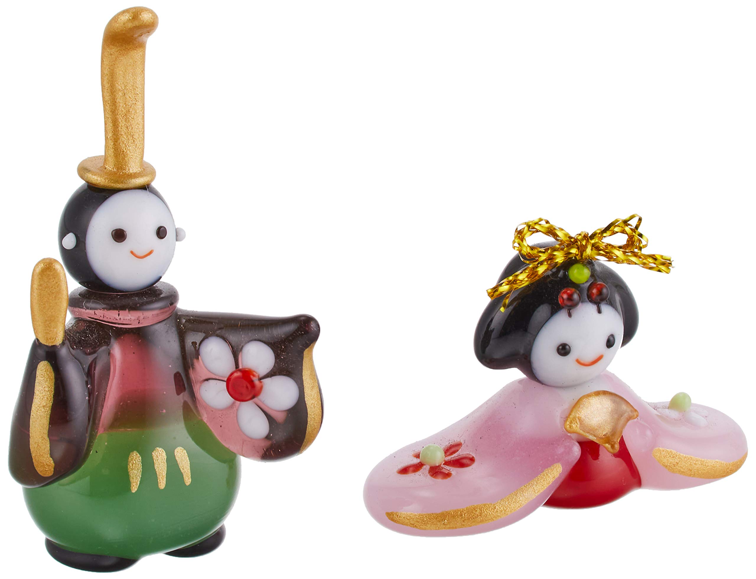 

Cute handmade glass Hina dolls from the Momoyama period