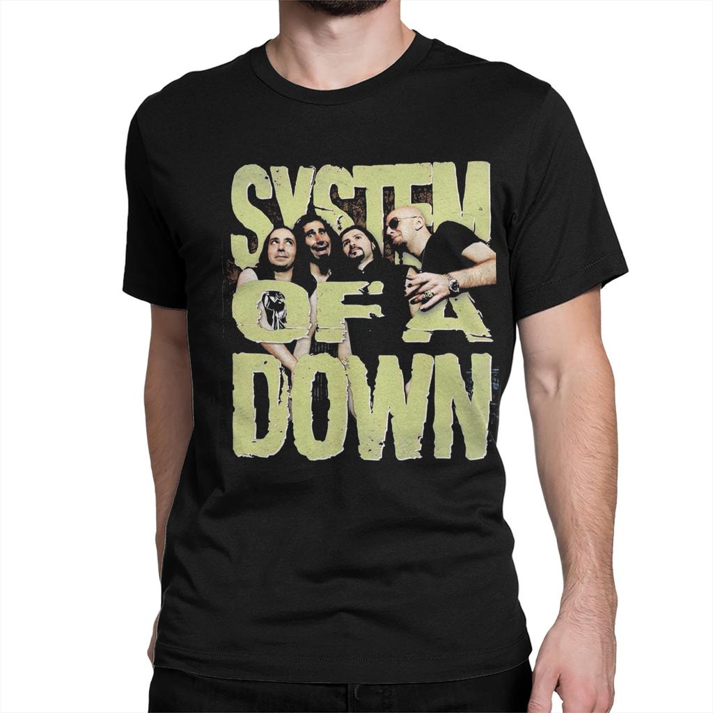 Men Women System of a Down Heavy Metal Band T Shirts Pure Cotton Tops Novelty Short Sleeve Round Neck Tees Classic TShirts