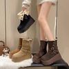 Damen Dicke Sohle Gürtelschnalle Mode Winter Leicht Warm Anti Kalt Schneestiefel Rutschfest Lässige Sneaker Baumwollstiefel