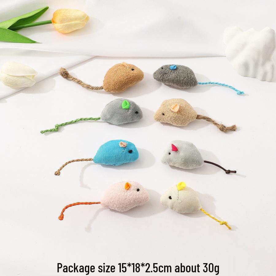 Cat Toy Set: Plush Feather Mouse Molar & Bite-Resistant